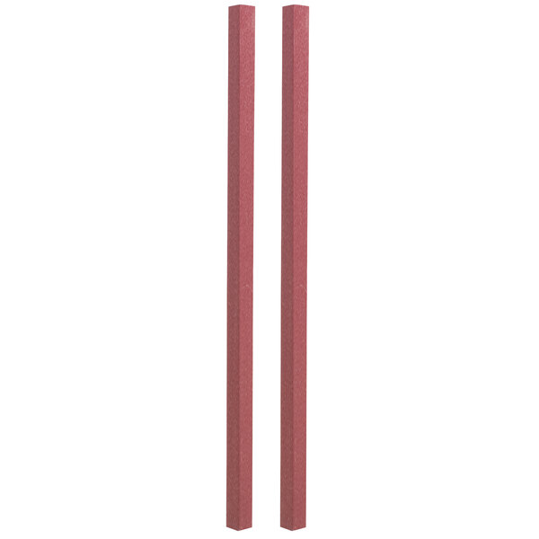 Two rosewood Aarco plastic lumber posts for message boards.