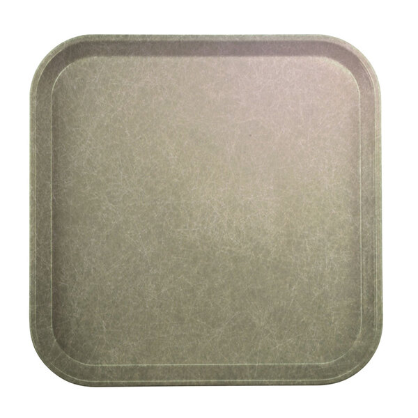 A square Cambro fiberglass tray in a light gray color.