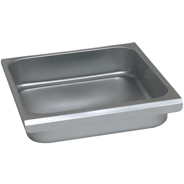 A stainless steel Eagle Group work table drawer with a pull flange.