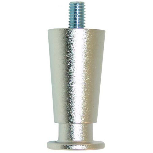 A silver metal screw with a screw head.