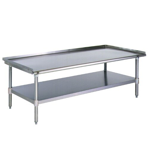 An Eagle Group stainless steel equipment stand with a galvanized undershelf.