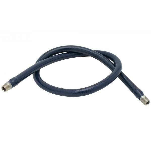 A black T&S Safe-T-Link water appliance hose with nozzles on the ends.