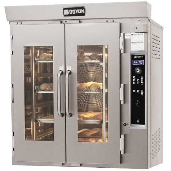 A Doyon bakery convection oven with a door open.