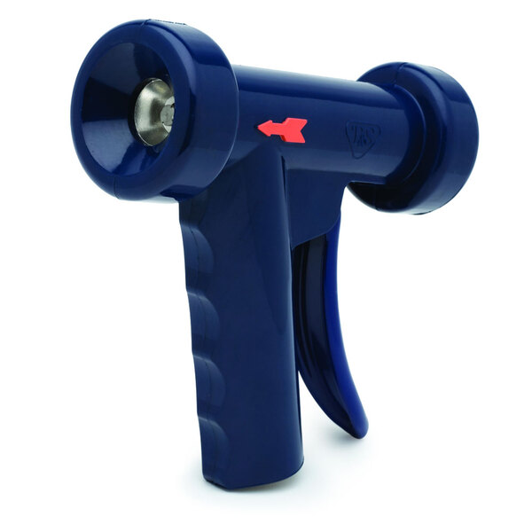 A blue T&S water gun with a red rubber cover.