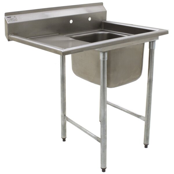 A stainless steel Eagle Group 1 compartment sink with a 16" bowl and 18" left drainboard.