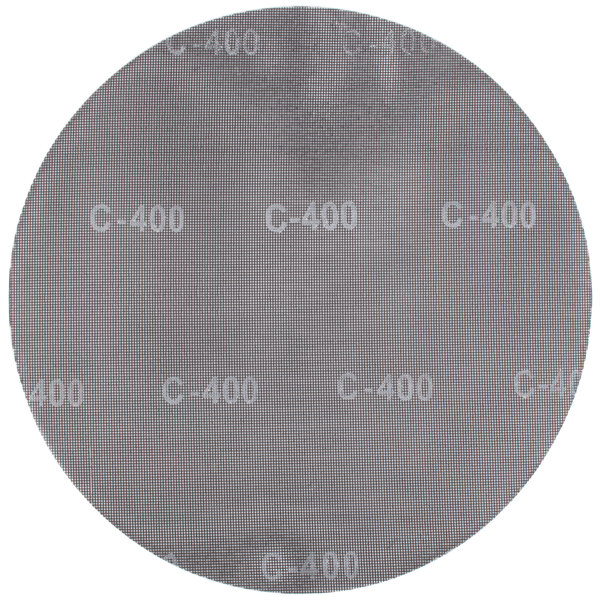 A white Scrubble sand screen disc with the words "c - 400" on it.