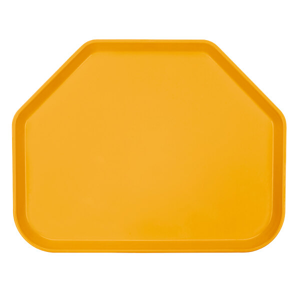 A yellow rectangular Cambro tray.