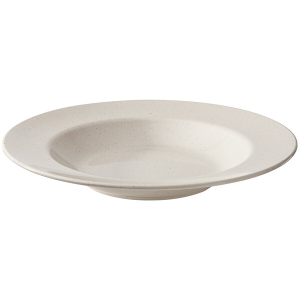 A white bowl with a rim.