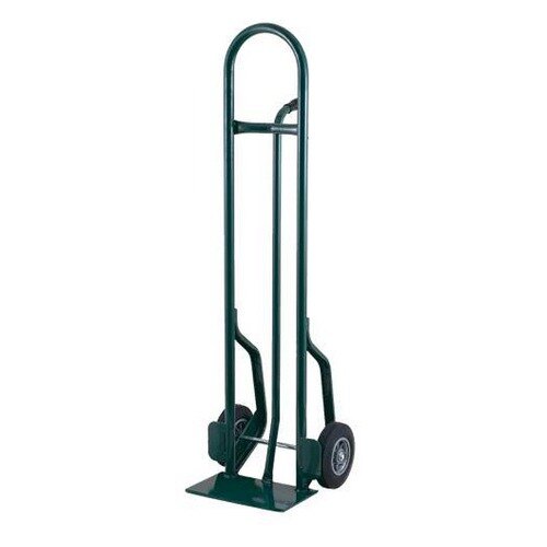 A Harper green hand truck with wheels.