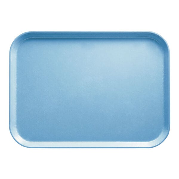 A rectangular robin egg blue Cambro tray.