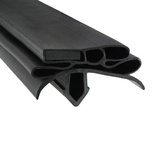 A close-up of a black rubber True magnetic drawer gasket.