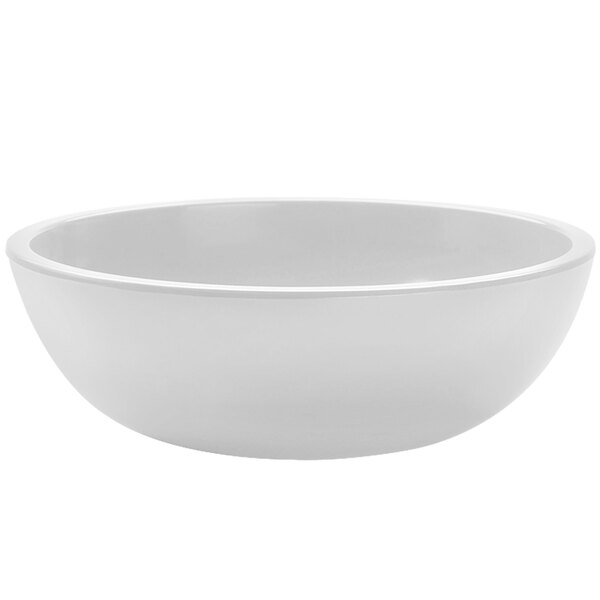 A white Elite Global Solutions round melamine bowl.