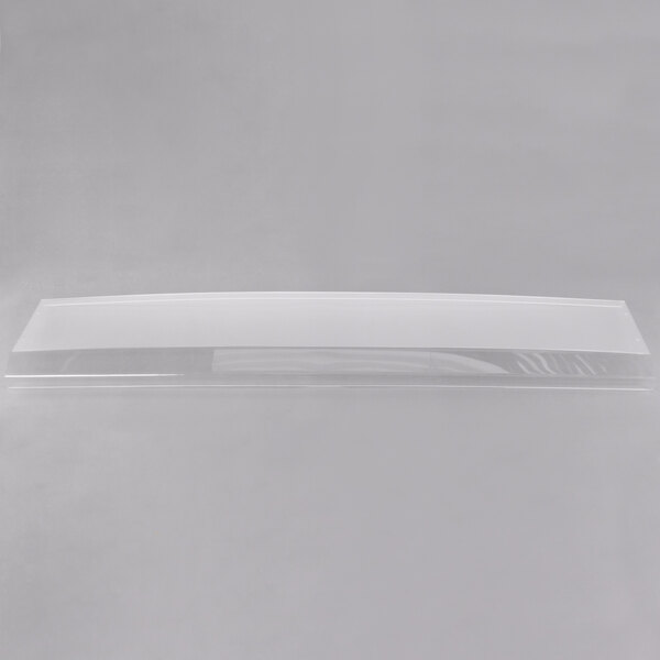 A clear plastic panel on a white surface.