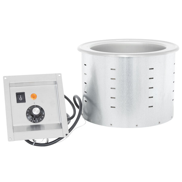 A Vollrath drop-in soup well with thermostatic controls.