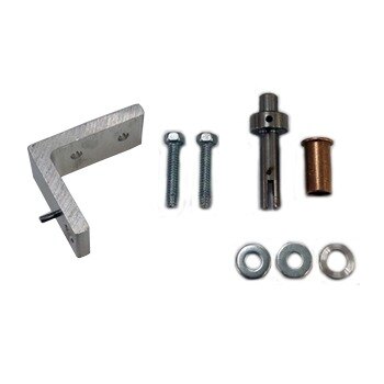 A True top door hinge kit with metal brackets, screws, and nuts.