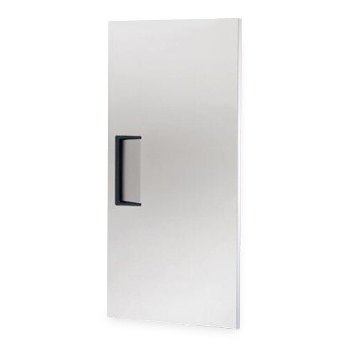 A white rectangular True door assembly with a black handle.