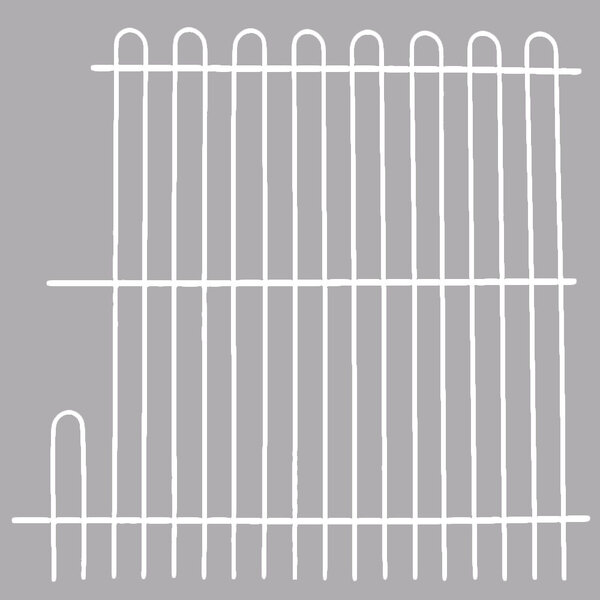 A white wire divider with a grey grid.