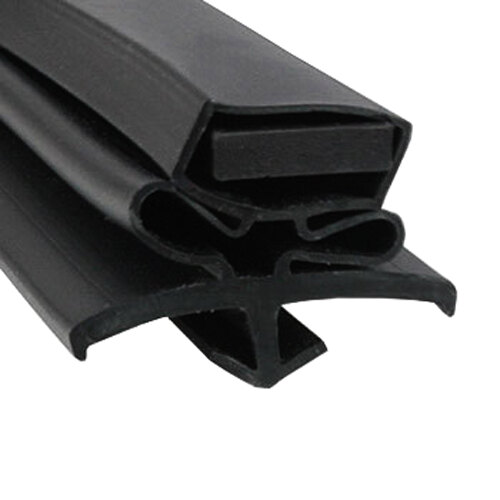A close-up of a black rubber True drawer gasket.