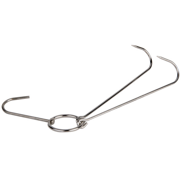 A pair of Town stainless steel duck hooks.