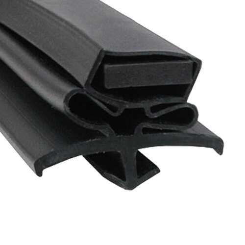 A close-up of a black rubber True drawer gasket.