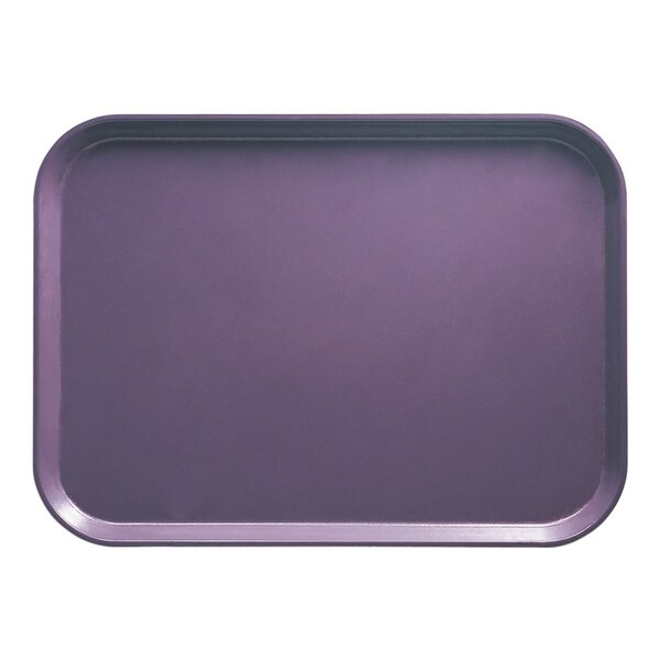 A rectangular purple Cambro tray on a white background.