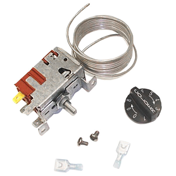 A True temperature control kit with a circular thermostat and wiring.