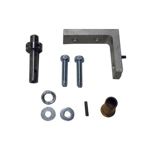 A True metal top hinge kit with bolts and brackets.