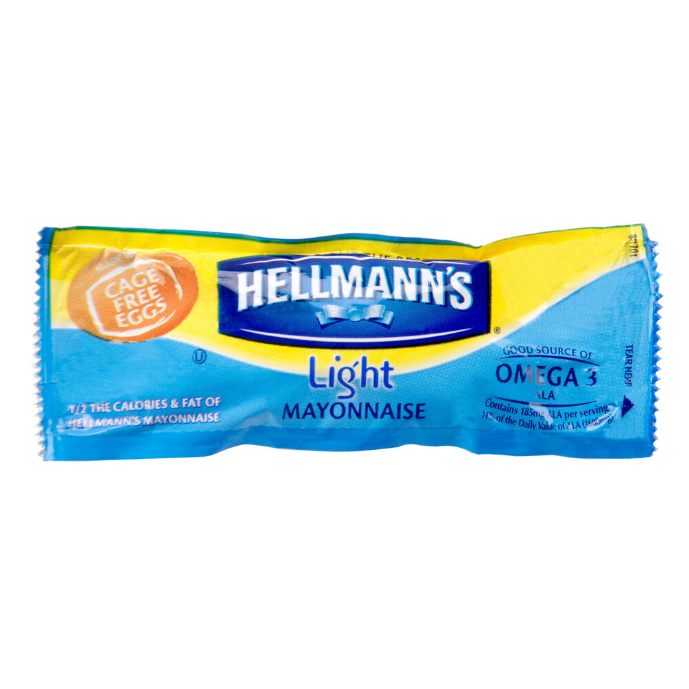 Hellmann's Light Mayonnaise (204) 12 Gram Portion Packets / Case
