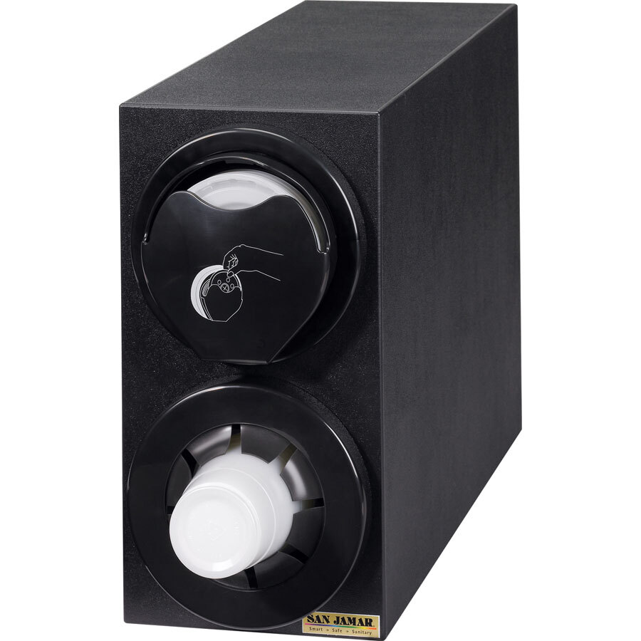 San Jamar L24C2951BK Sentry Countertop Cup and Lid Dispenser Black