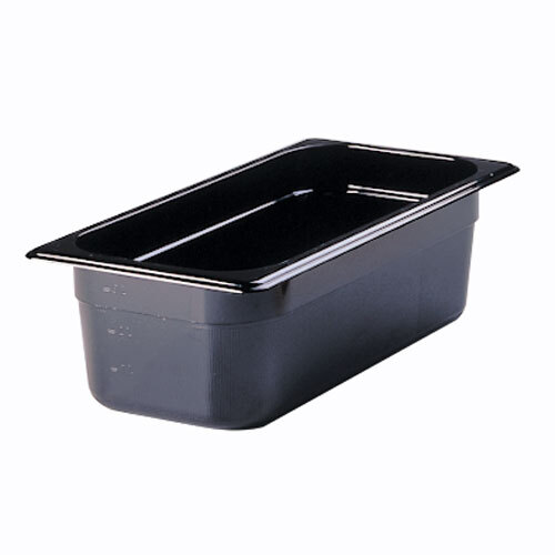 Rubbermaid FG217P00BLA 1/3 Size Black High Heat Food Pan 4" Deep