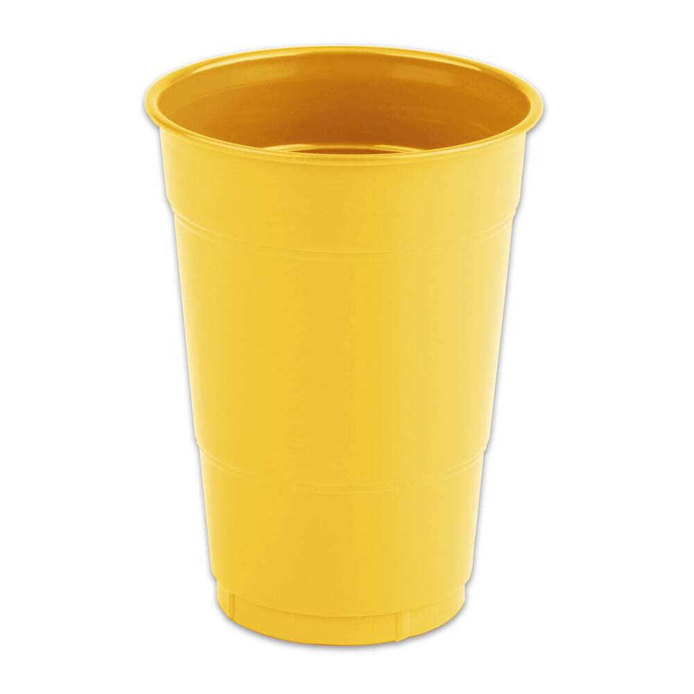 16 oz. School Bus Yellow Solid Plastic Cup 600 / Case