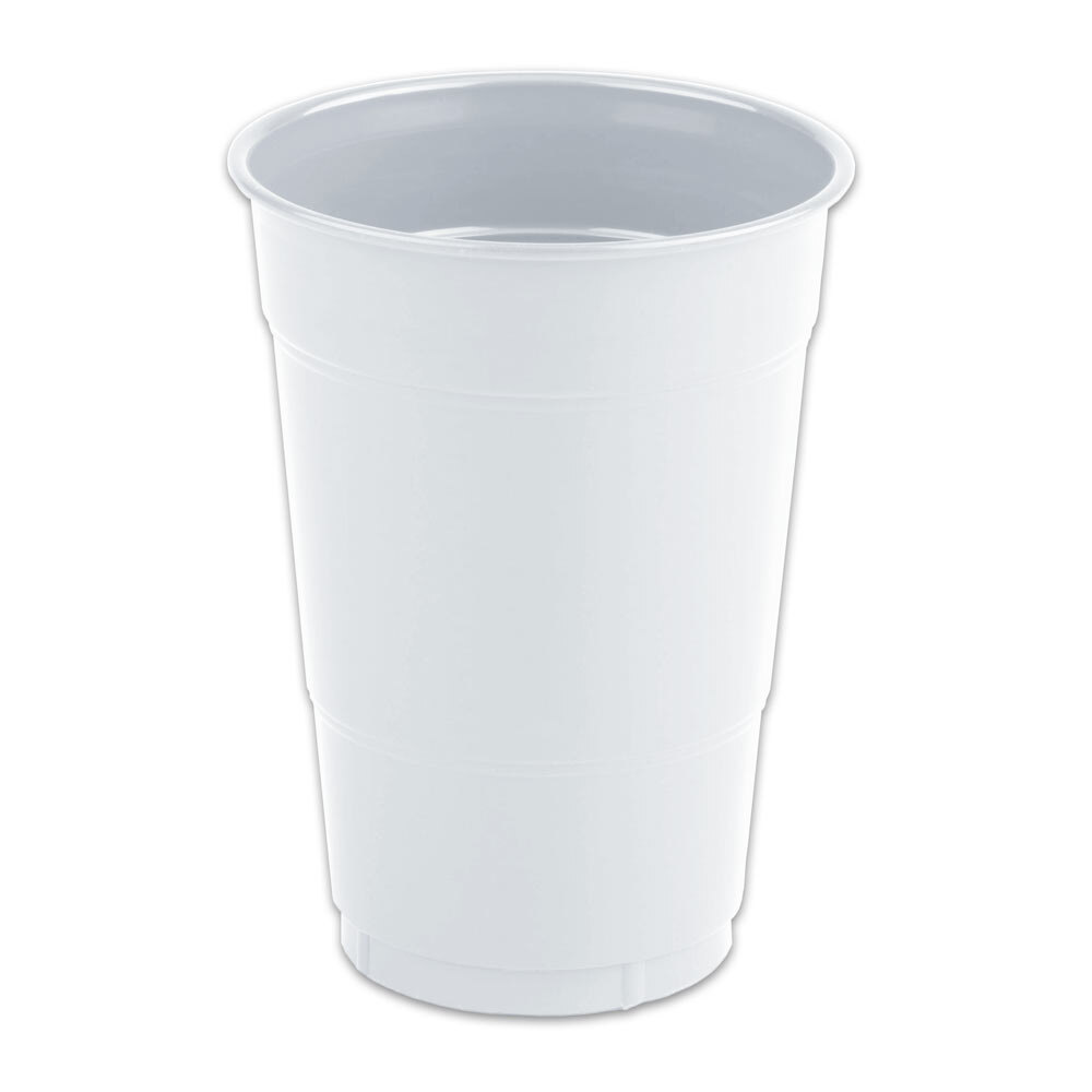 Creative Converting 28000081B 16 oz. White Solid Plastic Cup 600 / Case