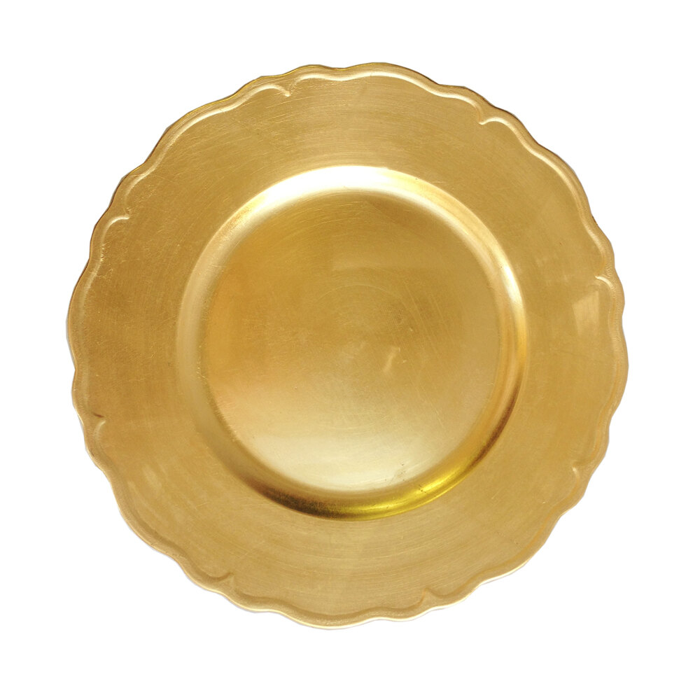 The Jay Companies 13" Round Gold Regency Polypropylene Charger Plate