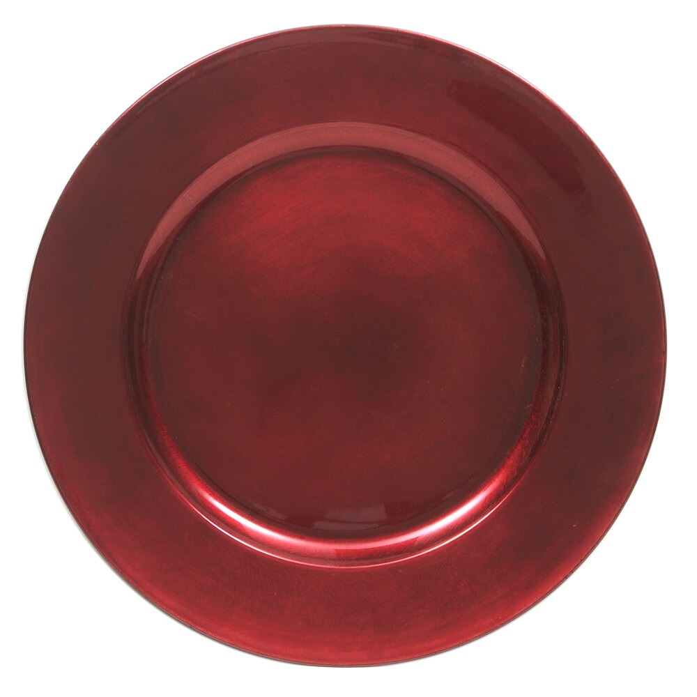 The Jay Companies 13" Round Red Polypropylene Charger Plate