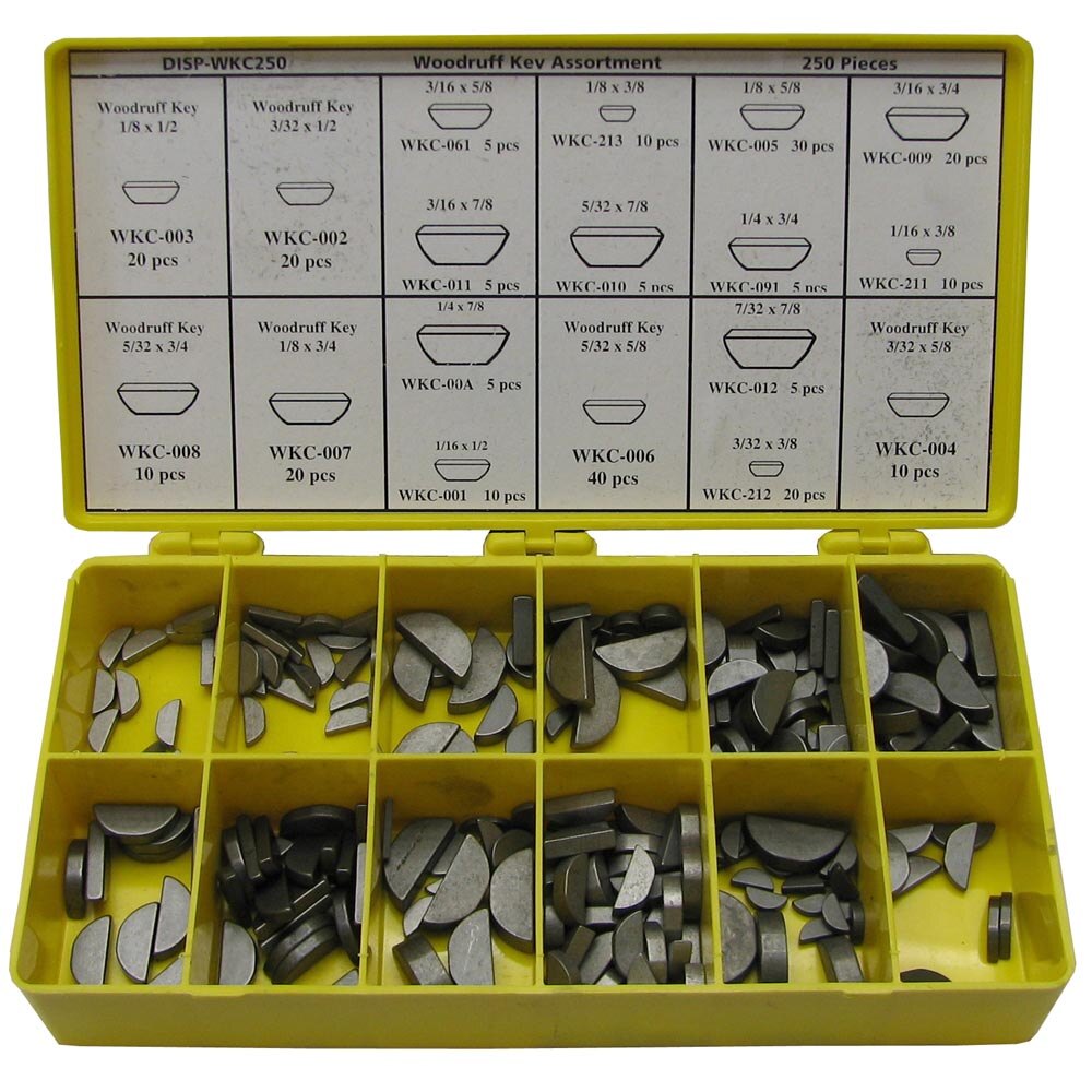 All Points 851042 250 Piece Woodruff Key Kit