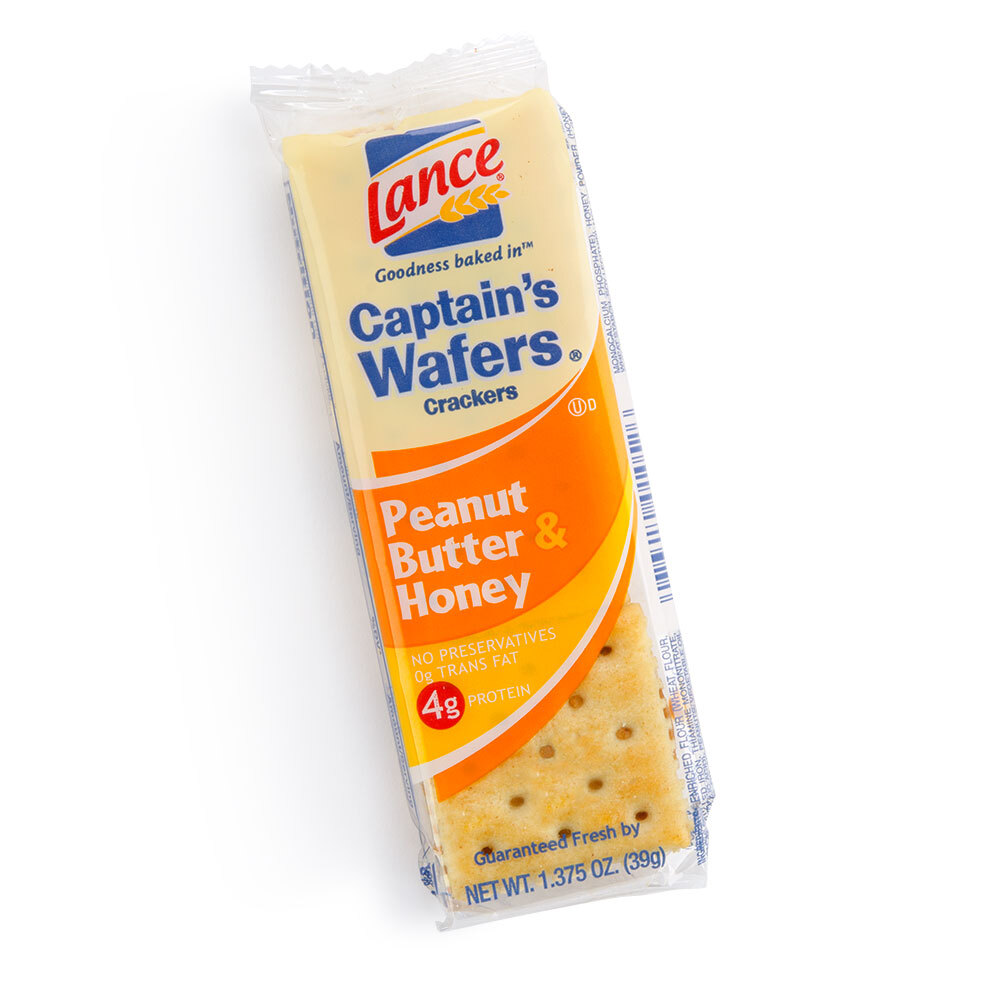 Lance 6 Pack Captain's Wafers Peanut Butter & Honey Crackers 120 / Case