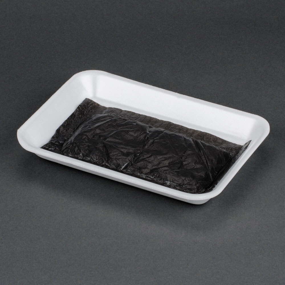 Absorbent Meat, Fish, and Poultry Pad 4" x 7" 50 Grams Black 2000 / Case