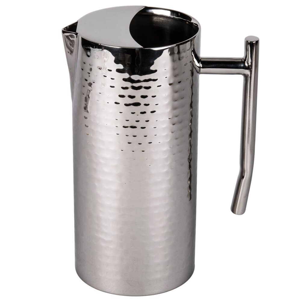 American Metalcraft DWHMWP64 Hammered Stainless Steel 2 qt. Water Pitcher