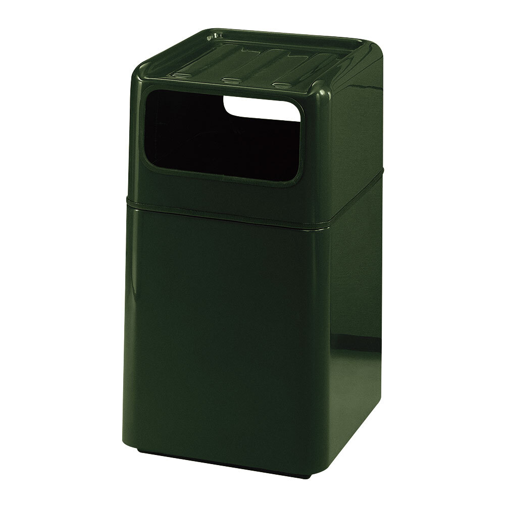 Rubbermaid FGFG2037SQTR Foodcourt Forest Green Square Fiberglass Waste