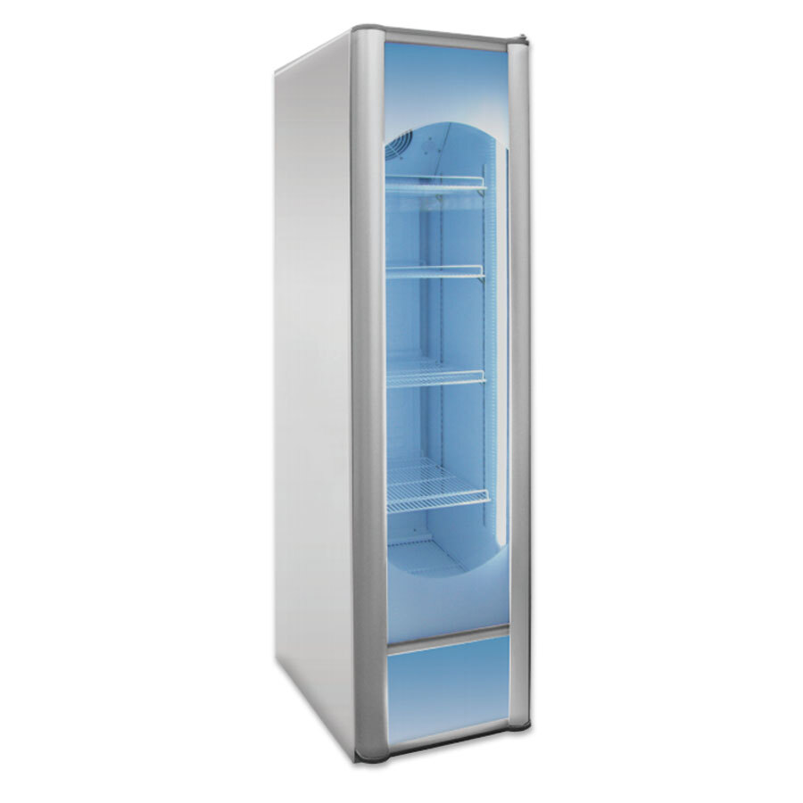 Upright refrigerator glass door