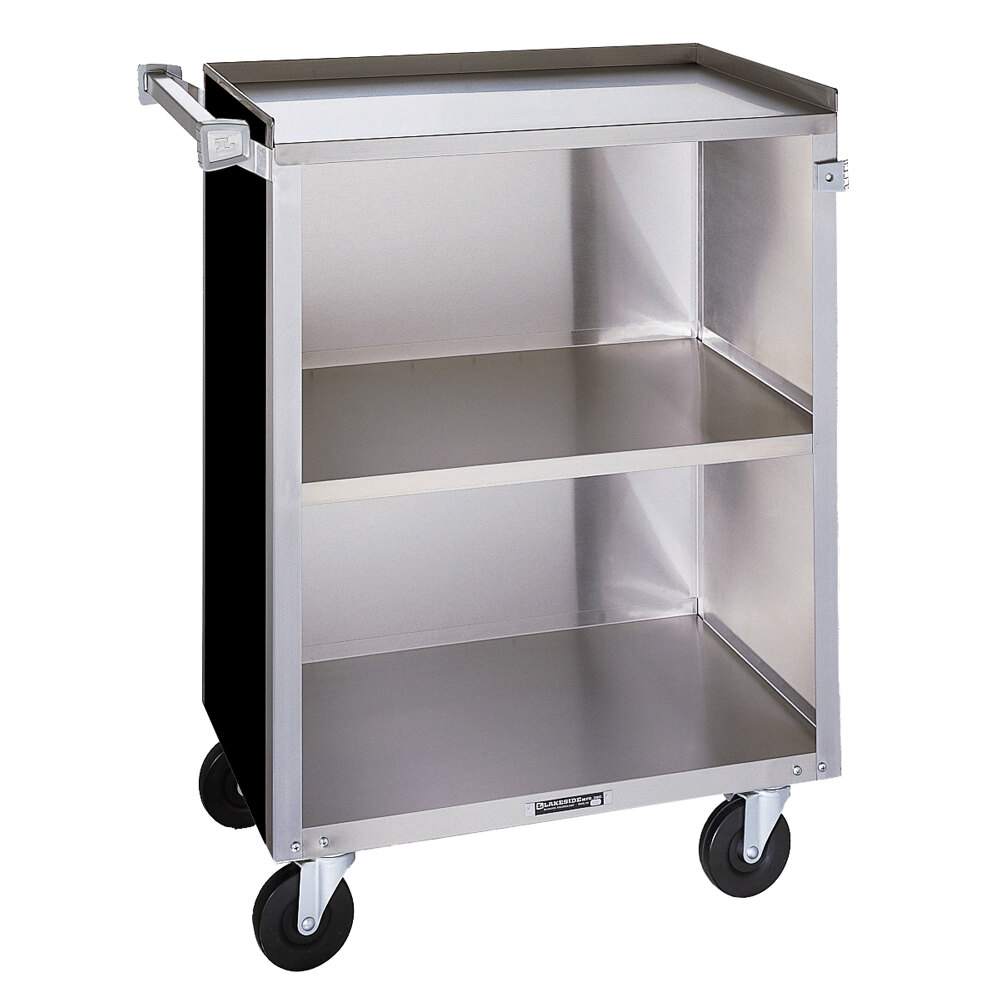 Lakeside 810 3 Shelf Medium Duty Stainless Steel Utility Cart with