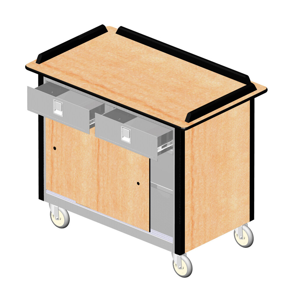 Lakeside 69020 Stainless Steel Beverage Service Cart with 2 Utility