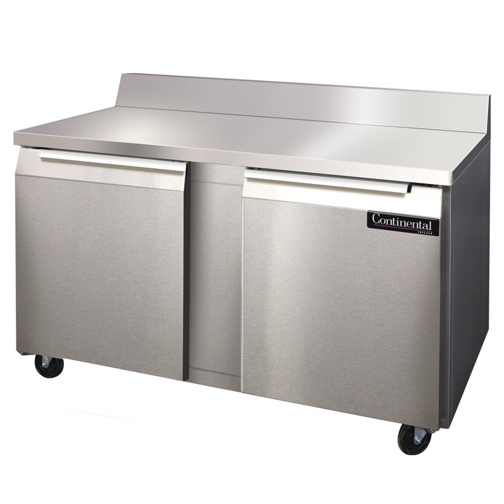 Continental Refrigerator SWF60BS 60" Two Door Worktop Freezer with