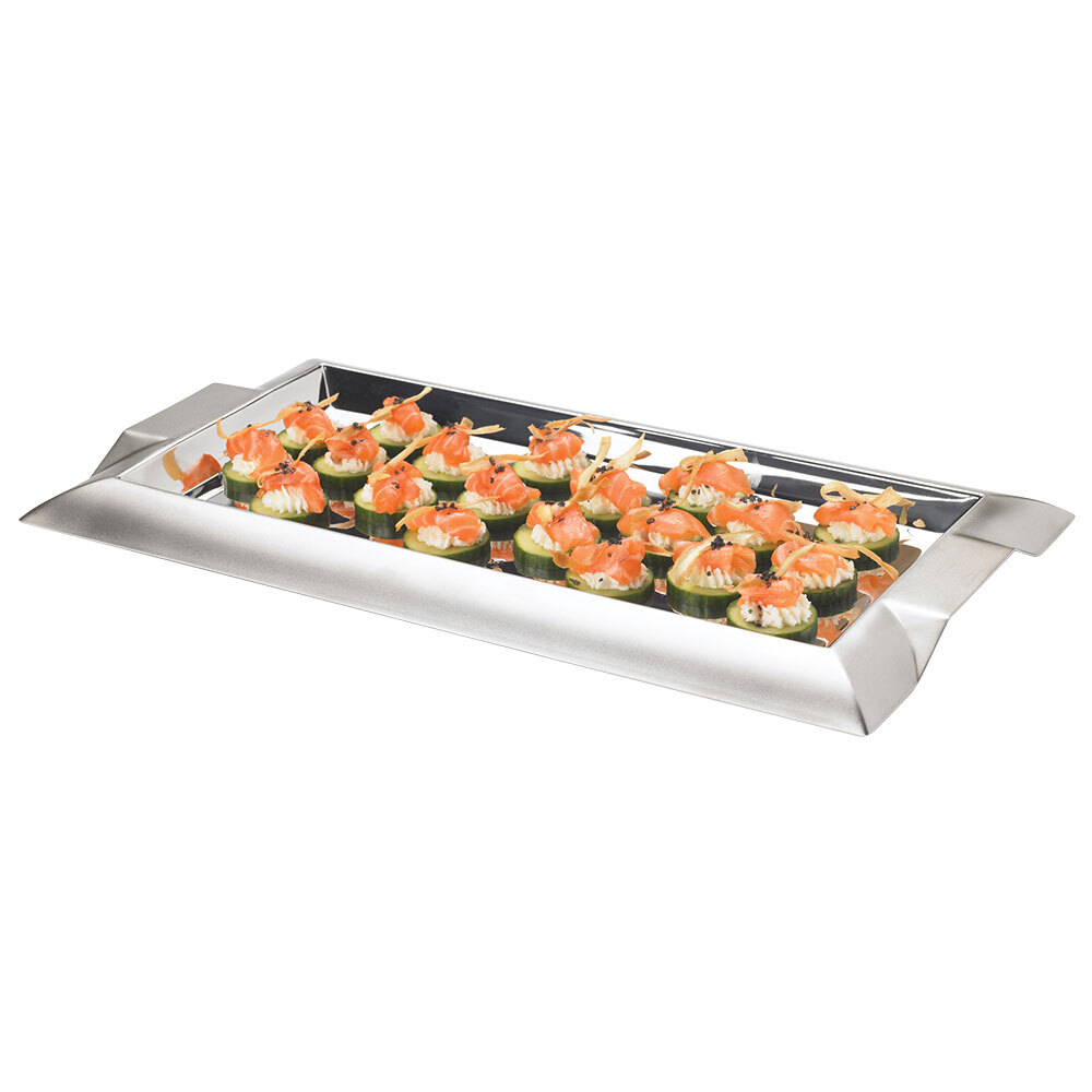 Vollrath 82095 Rectangular Stainless Steel Serving Tray with Handles