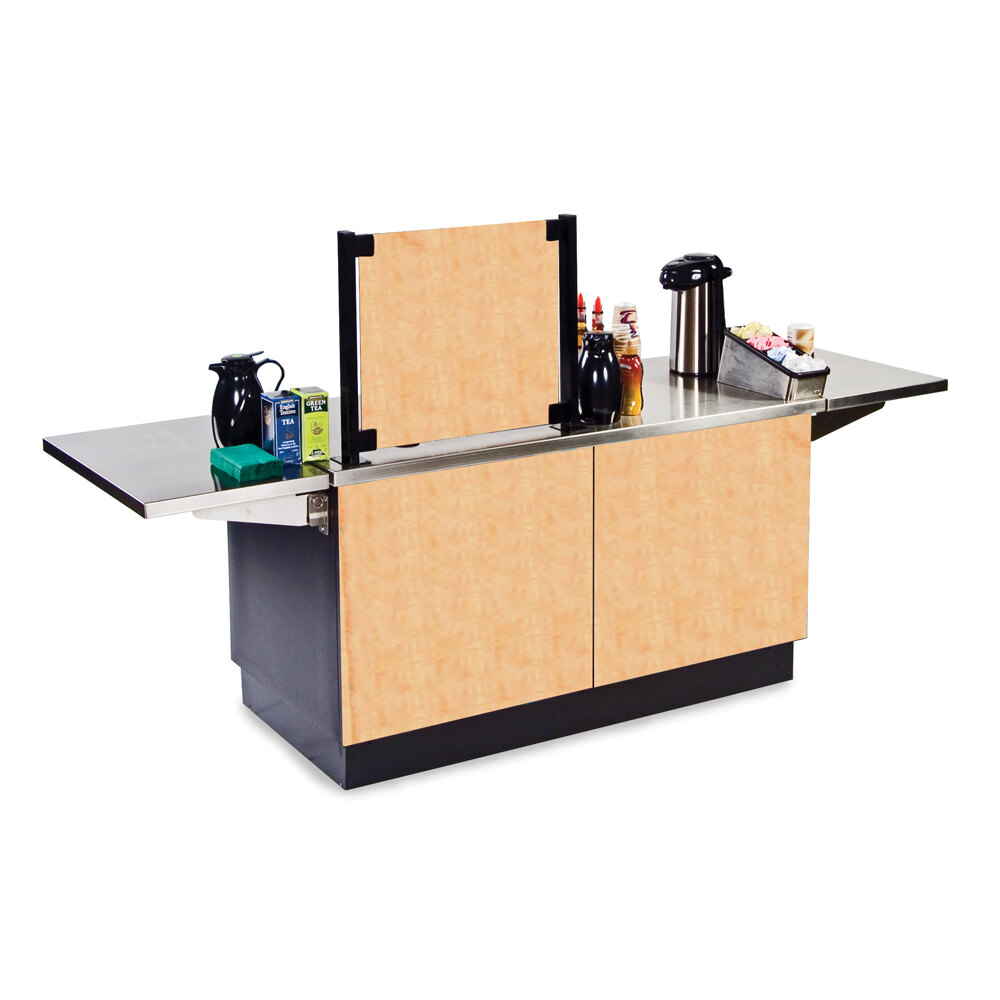 Lakeside 6120 Mobile Stainless Steel Coffee Kiosk with Hard Rock Maple