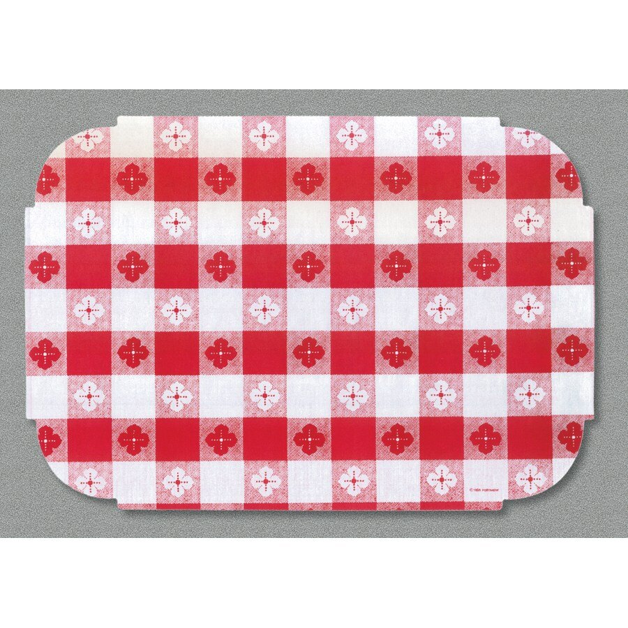 Hoffmaster 309000 10" x 14" Red Gingham Paper Placemat 1000/Case