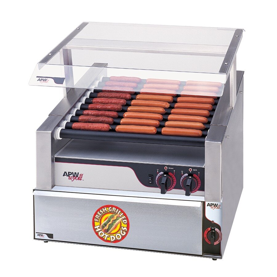 APW Wyott HR31SBW 24" Hot Dog Roller Grill with Slanted Chrome Plated