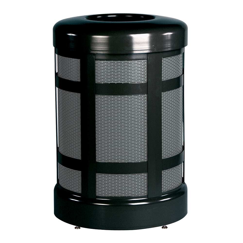 Rubbermaid FGA38T Architek DropIn Top Black Steel Waste Container with