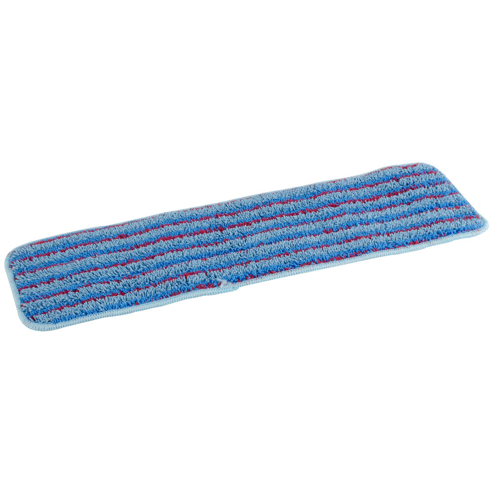 Blue Microfiber Wet Velcro Scrubber Flat Mop 18"