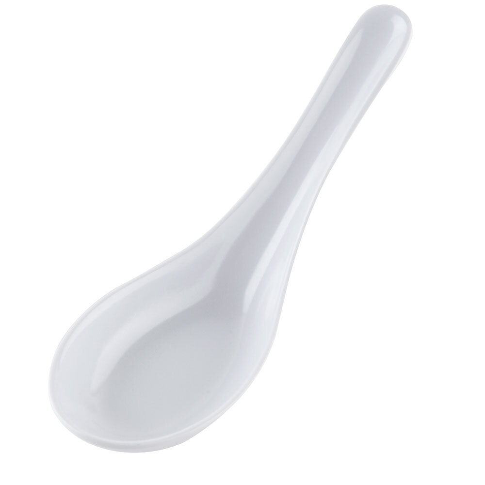 1 oz. Melamine Chinese / Asian Wonton Soup Spoon 12 / Pack